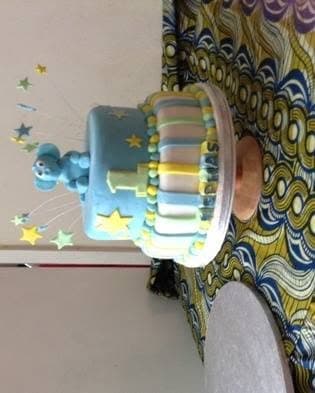 Blue carousel cake