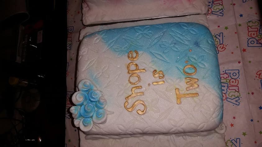 Blue ribbon cake