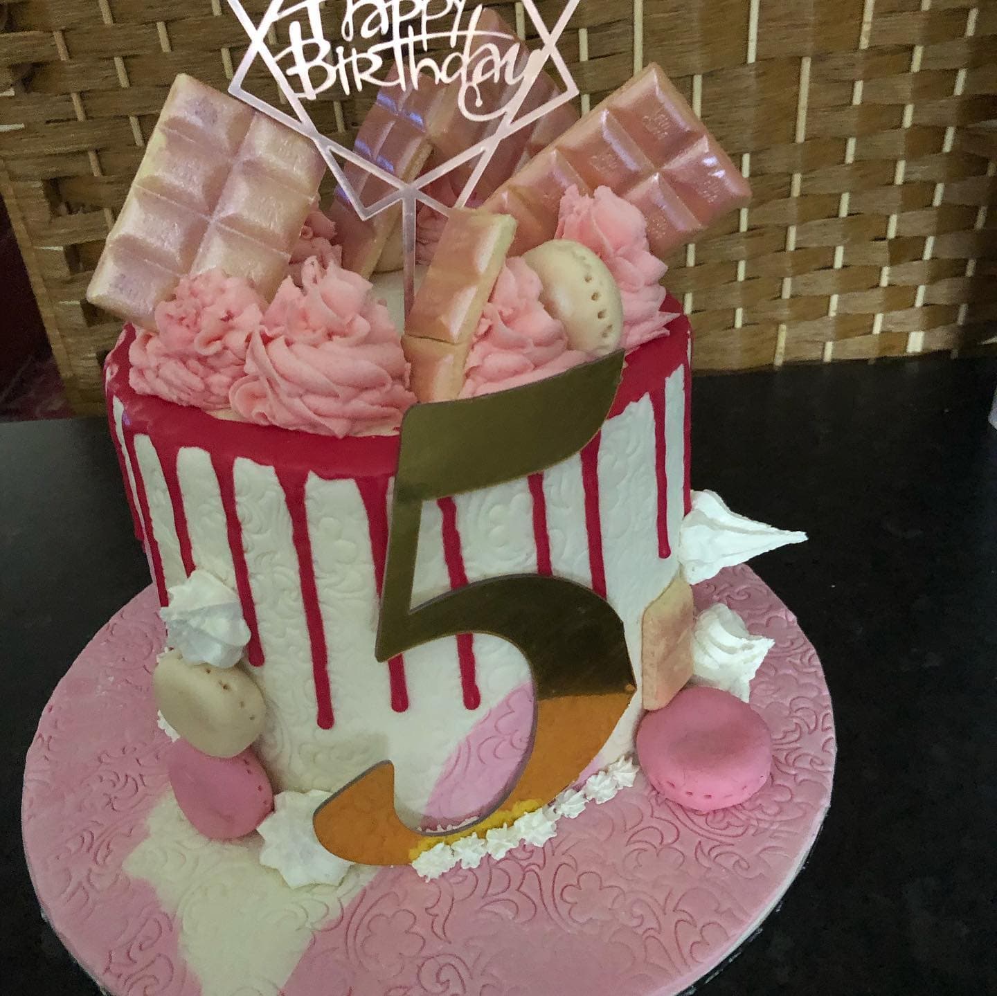 Fifteen pink box cake