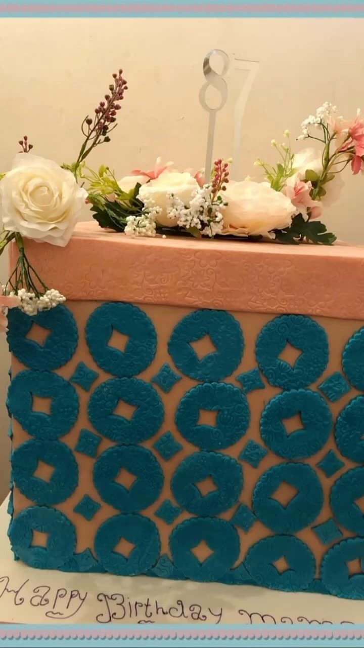 Teal blue cake