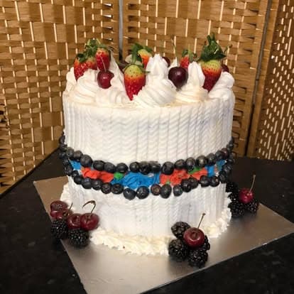 Strawberry tiered cake