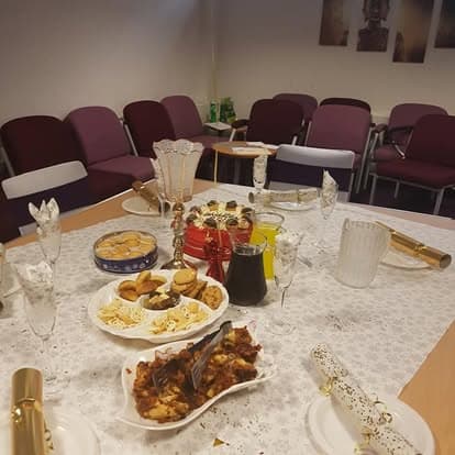 Buffet table
