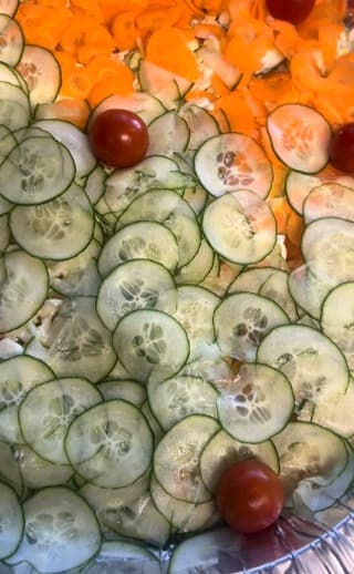 Cucumber tomato platter