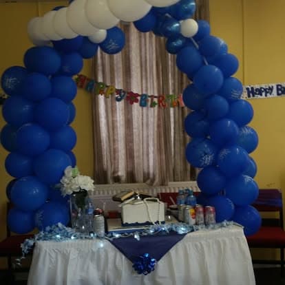 Blue balloon arch