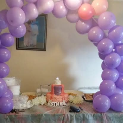 Purple balloon arch