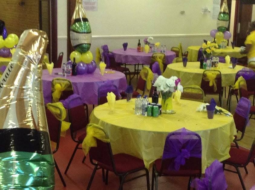 Purple table setting