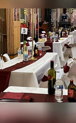 Drinks and cake table